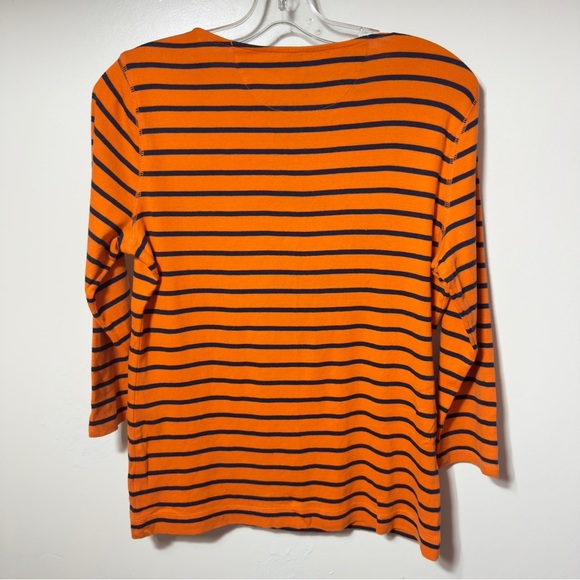 Lauren Ralph Lauren Stripe Button Detail Orange Women Size M - Picture 7 of 7